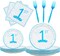 1st Birthday Decorations for Boys Blue First Birthday Party Tableware Set,25 Guests